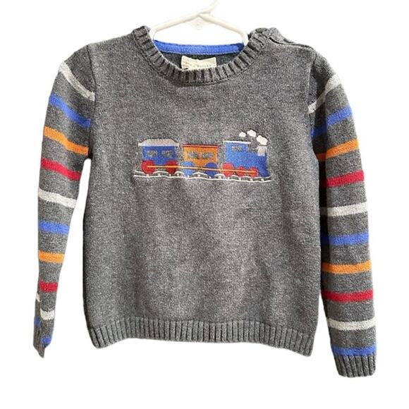 Rorie Whelan Knit Sweater w Train Embroidery, VGUC (minor pilling), Sz 4 (4B) - Picture 1 of 5